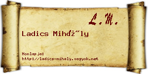 Ladics Mihály névjegykártya