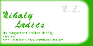 mihaly ladics business card